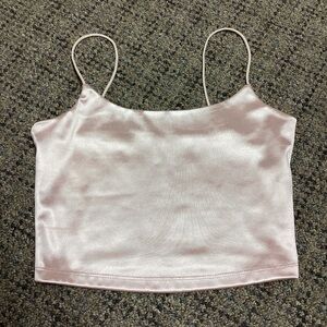 Aeropostale Seriously Soft Pink Satin Bungee Crop Cami * Size XS